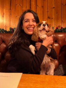 Image of author and her dog
